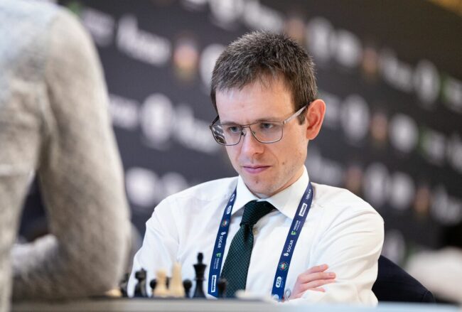 Třináctinásobný mistr ČR v šachu, trojnásobný Mistr Evropy v bleskovém šachu (2014, 2022, 2023) a současná dvojka českého žebříčku David Navara - 3. šachovnice týmu 1. Novoborský ŠK